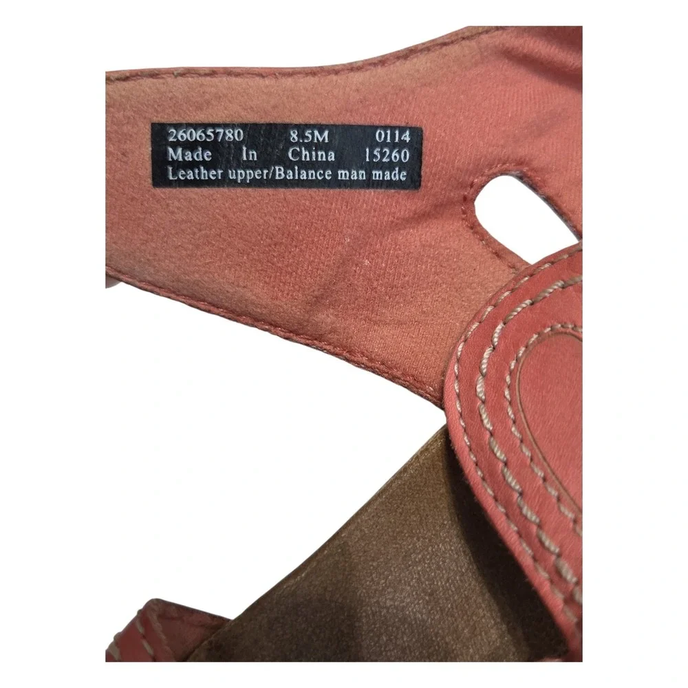 Clarks Bendables Lexi Coral Pink Leather Wedge Sandals 8.5M‎